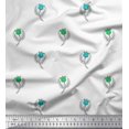 thumbnail image 1 of Soimoi Poly Georgette Fabric Leaves & Floral Block Printed Fabric 1 Yard 42 Inch Wide, 1 of 3