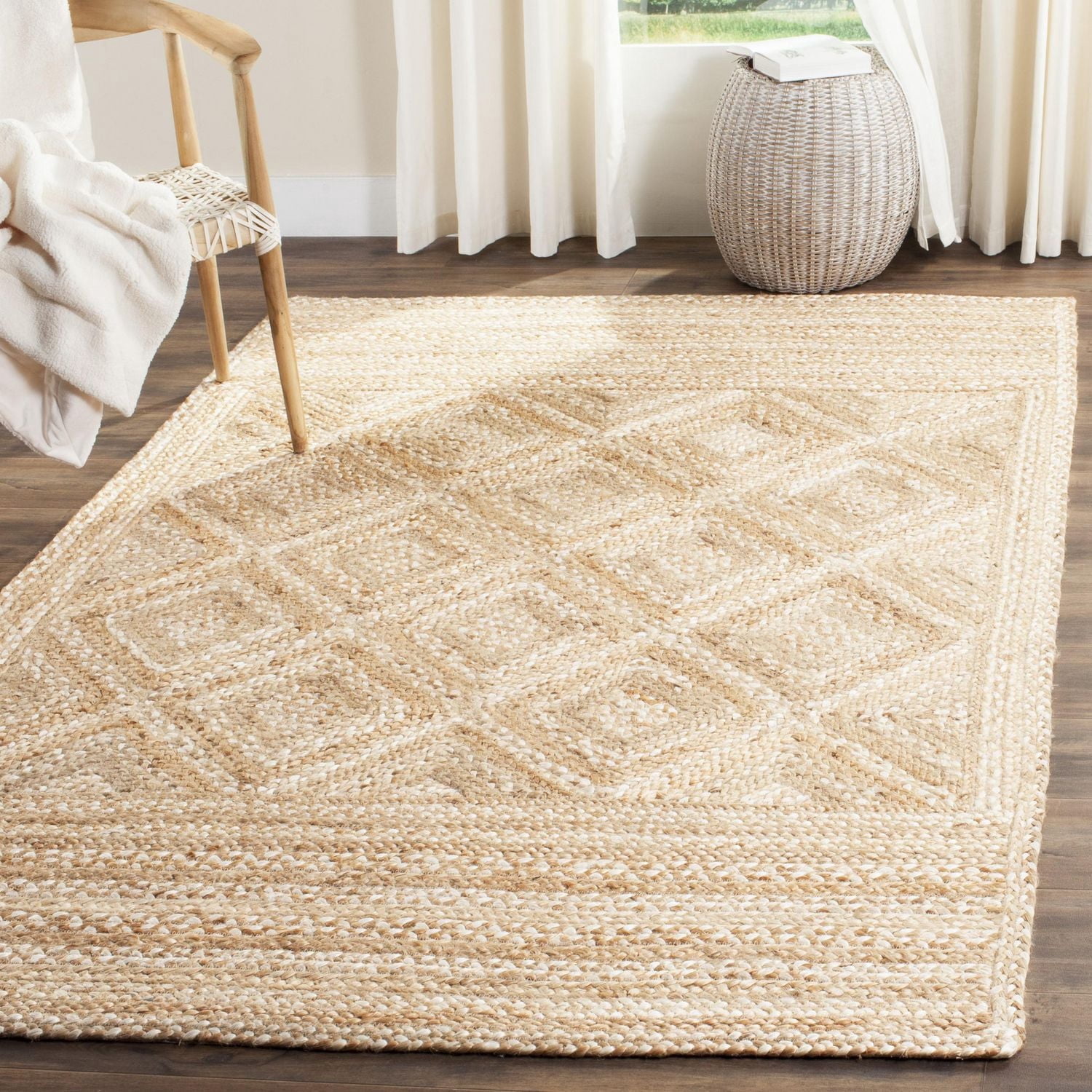 Safavieh Natural Fiber Hilda Tapis Rayé, naturel, 5' X 8'