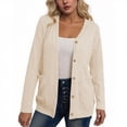 thumbnail image 1 of HAiming Womens Knit Cardigan Long Sleeve Button down V Neck Solid Color Lightweight Sweaters with Pockets, 1 of 7