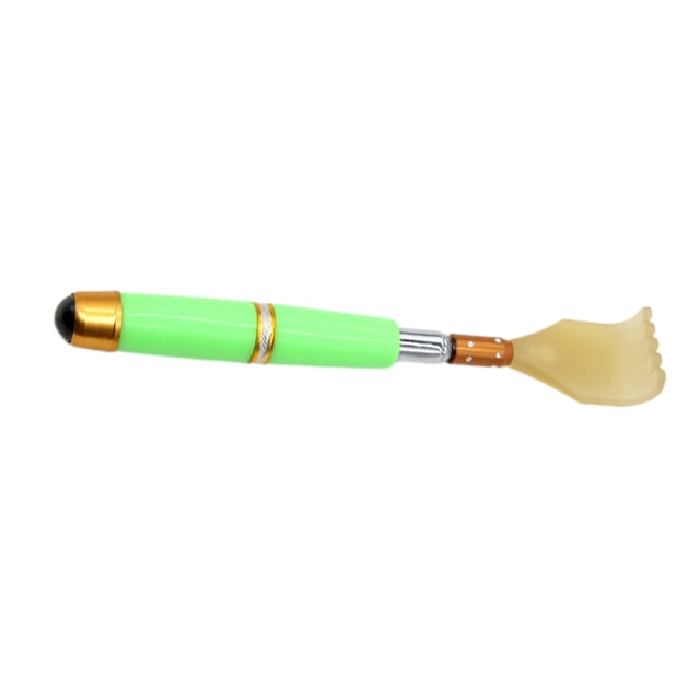 Langgg Back Scratcher Claw Telescopic Body Massager Stainless Steel Handle Scratching Tool, Dark Green