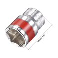 thumbnail image 2 of Unique Bargains 1/2-Inch Drive by 21mm Shallow Socket w Red Band, Cr-V, 6-Point, Metric, 2 of 4