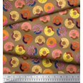 thumbnail image 3 of Soimoi Modal Satin Fabric Donuts Food Printed Craft Fabric by The Yard 42 Inch Wide, 3 of 5