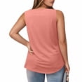 thumbnail image 3 of Women's Casual Square Neck Tank Top Pure Color Ruffle Detail Blouse for Spring Summer Daily Wear with Jeans Workout Set Fitted T Shirt Atmosphere Top Cleavage Cover plus Size Camisole Petite 3, 3 of 6