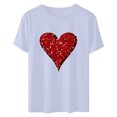 thumbnail image 4 of Cadeau de la Saint-Valentin pour Femmes T-shirt Décontracté à Col Rond à Manches Courtes Imprimé Arbre de Noël, 4 of 6