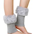 thumbnail image 2 of Women Autumn and Winter Short Turned Wool Warm Socks Boots Cover Knitting Wool Leg Protector, 2 of 4