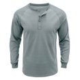 thumbnail image 3 of DDAPJ pyju Men's Regular Fit Long Sleeve Henley Shirt Casual Front Placket Henley T-Shirts Cotton Blended Basic Tee Clearance Sale Blue L, 3 of 7