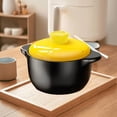 thumbnail image 1 of Yellow Cover Casserole Soup Slow Cooker Household Pot Rice Dry Burning Does Not Crack Natural Gas Open Flame, 1 of 6