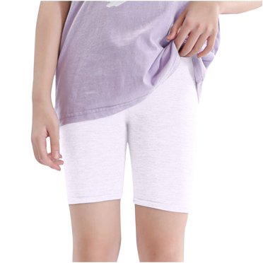 Plebaso Shorts pour Filles sous Robe Shorts en Coton Shorts de Vélo Couleur Unie Leggings Courts Doux pour 6-12 Ans