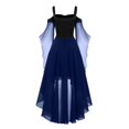 thumbnail image 4 of Robes Style Gothique pour Femmes Grande Taille Robe Midi Élégante avec Manches Évasées en Chiffon Tenue de Soirée Ourlet Irrégulier, 4 of 5