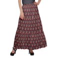 thumbnail image 1 of Moomaya Jupe Longue Imprimée pour Femmes Style Portefeuille Grande Taille Jupe Maxi à 3 Niveaux, 1 of 6