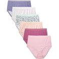 thumbnail image 1 of Fruit Of The Loom Womens 6 Pack Tag Free Cotton Brief Panties, 5, Assorted, 1 of 13