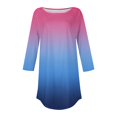 thumbnail image 4 of Pxiakgy Vente Chaude!! T-Shirts à Manches Longues Col Rond pour Femmes Printemps Automne Tie Dye Hauts Amples Tunique Décontractée Blouse Col Printemps Tunique Imprimée T-Shirts Hauts pour Femmes Rouge Pastèque m, 4 of 5
