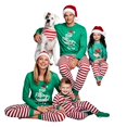 thumbnail image 4 of Pyjamas de Noël Assortis pour la Famille Ensemble de Pyjama Décontracté d'Automne et d'Hiver à Manches Longues avec Col Rond et Ourlet Imprimé de Noël Rayé Ensemble de Pyjama de Noël Papa Taille:TTG, 4 of 4