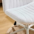 thumbnail image 2 of Ktaxon Chaise de Bureau Réglable, Chaise de Bureau Pivotante, Conception Sans Accoudoirs, Réglage Pneumatique de la Hauteur, Rotation à 360 Degrés, Idéale pour le Bureau à Domicile en Velours Teddy Blanc, 2 of 7