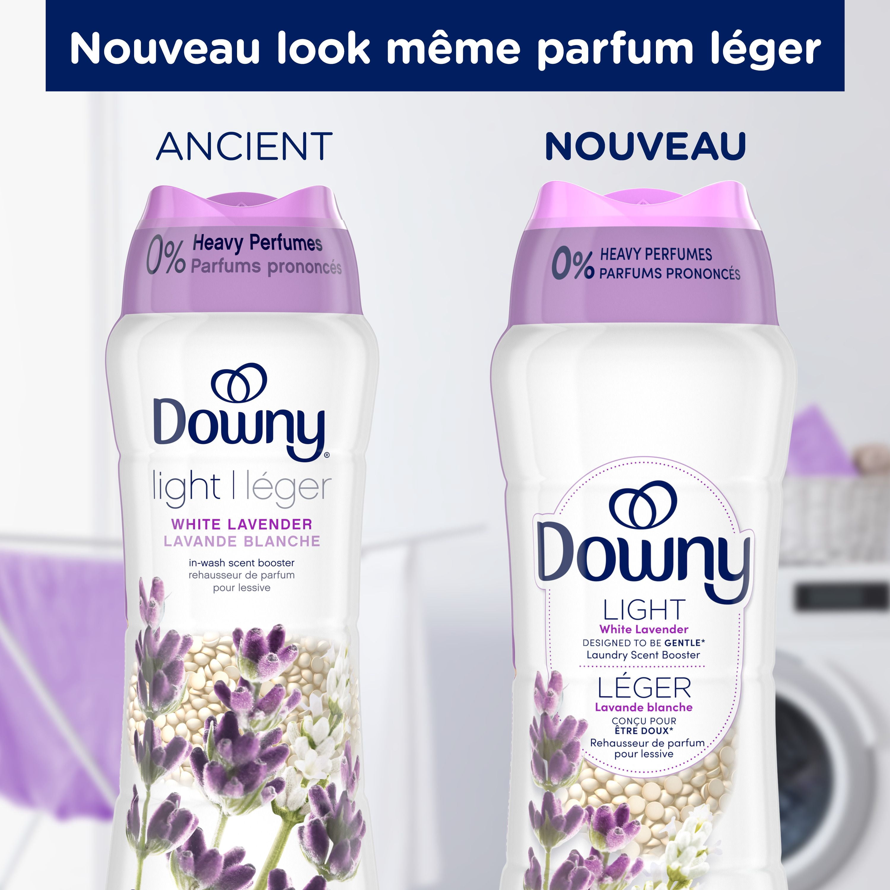 Downy Light Laundry Scent Booster Beads, White Lavender Scent, 680g, In-wash fabric beads designed to be gentle with a light boost of scent, No Heavy Perfumes