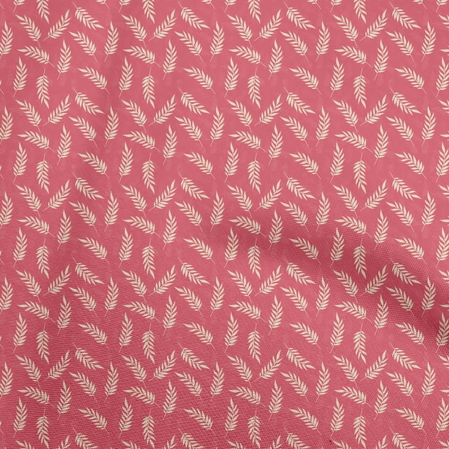 oneOone Rayon Red Fabric Leaves Fabric For Sewing Printed Craft Fabric By The Yard 56 Inch Wide