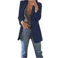 thumbnail image 1 of Pompotops Femmes Uni à Manches Longues Manteau de Bureau Cardigans Complet Veste Longue Hauts Liquidation, 1 of 5