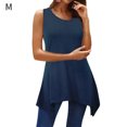thumbnail image 5 of thinsony T-shirt Sans Manches pour Femme à Col Rond Haut Uni Gilet Décontracté, Bleu Marine, m, 5 of 5