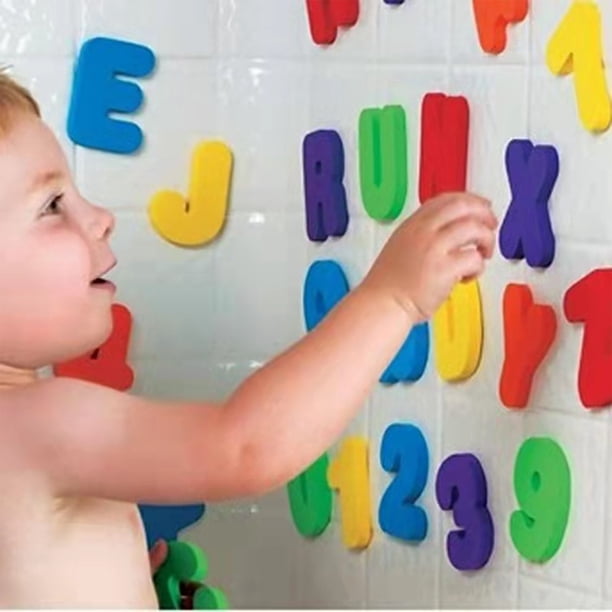 Lettres Et Chiffres De Bain En Mousse EVA – 36 Pièces (A-Z Et 0-9), Flottants, Adhésifs Humides, Jouets éducatifs Pour Bébé Dès 6 Mois