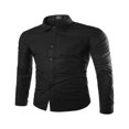 thumbnail image 1 of Men‘s Slim Fit Shirt Long Sleeve Button Down Tops Solid Color Casual Business Work  Shirts, 1 of 5