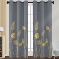 thumbnail image 1 of LUXUR Rideaux Filtrant la Lumière Rideau de Fenêtre Semi-Transparent Draperies de Luxe Œillet Traitement d'Intimité Imprimé Feuille Décoration Maison Gris Foncé L : 43"x H:63 Pouces, 1 of 2