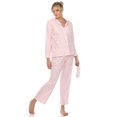 thumbnail image 2 of White Mark Women's Three-Piece Button-Down Pajama Set, 2 of 6