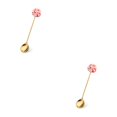 thumbnail image 2 of Transemion 1/2/3/5 Cartoon Adorable Restaurant Hotel Tableware Portable Washable Stainless Steel Stirring Mixing Dinnerware Cake Flatware Candy Spoon Brown 2PCS, 2 of 6
