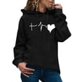 thumbnail image 2 of WZXFASHION Chandail à Manches Longues pour Femmes à Capuche Décontracté Imprimé Chandails à Capuche pour Femmes Chandails Molletonnés Rabais de 50 % Liquidation Chandail Léger à Enfiler, 2 of 3