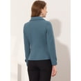 thumbnail image 4 of INSPIRE CHIC Caban à Revers Cranté à Double Boutonnage pour Femme Gris Bleu G, 4 of 6