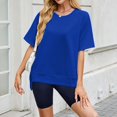 thumbnail image 4 of T-shirts à Manches Courtes pour Femmes Été Col Rond Décontracté Mode T-Shirt Basique Vêtements Mignons Tenues Tendance, 4 of 6