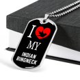 thumbnail image 3 of Indian Ringneck Necklace Stainless Steel or 18k Gold Dog Tag 24" Chain, 3 of 8
