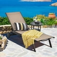 thumbnail image 3 of Topbuy Chaise Longue Inclinable d'Extérieur en Aluminium, 2 Pcs, avec Dossier Réglable, Brun, 3 of 6