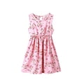 thumbnail image 1 of 2025 Robes Filles Col Rond Belle Robe pour Col Été Sans Manches Robes d'Été 4 Ans Vêtement Décontracté Plage Imprimé Floral, 1 of 3