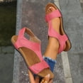 thumbnail image 2 of HVOBTTY Sandales à Talon Plat Respirantes d'Extérieur pour Femmes, Mode Estivale Décontractée, à Bride Élastique, Chaussures Confortables, Rouge Melon D\'eau, 36, 2 of 5