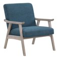 thumbnail image 1 of Fauteuil Weldon en Tissu Bleu Azur avec Cadre Fini Gris Brossé, 1 of 7