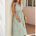 thumbnail image 4 of Robe d'Été Aguichant pour Femmes Mode Aguichant Décontractée Ajustée Robe Décontractée Sans Manches à Col en V pour Femmes, 4 of 9