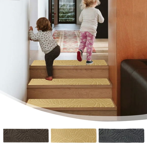 Bowayaoa Non Slip Stair Mats for Indoor Steps, Absorbent Stair Treads Carpet, Self Adhesive Washable Staircase Runners, Anti Slip Stair Rugs for Wooden Stairs