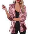 thumbnail image 1 of Kcodviy Gilet Décontracté à Paillettes pour Femmes, Veste à Paillettes pour Femmes à Manches Longues, Paillettes, Fête, Vestes Légères Décontractées pour Femmes, Col à Revers Brillant, Manteau Rave, Vestes Décontractées pour Femmes pour l'Automne, Manteau Grande Taille, 1 of 9