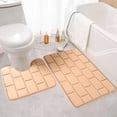 thumbnail image 1 of Bathroom Water Absorbing Door Mat, Non Slip Floor Mat, Polyester Fiber, Soft Comfortable, Easy to Clean, Fast Drying, 2-Piece Set for Toilet Shower Area, 1 of 6