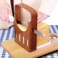 thumbnail image 1 of Guide Trancheuse à Pain Pliable Réglable Planche à Découper pour Pain Fait Maison Pain Bagel Gâteau Sandwich Toast Moule Compact avec Épaisseur de 4 Tranches, 1 of 3