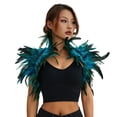 thumbnail image 1 of Fortune Cape Gothique à Plumes pour Femmes Halloween Cosplay Fête Châle à Lacets Boléro, 1 of 8
