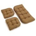 thumbnail image 1 of Blazing Needles Outdoor Rounded Back Settee Cushion Set, Wheat 3 Count, 1 of 3