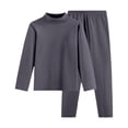 thumbnail image 1 of LUOGENLI Tout-Petits Enfants Filles Garçons Doux Confortable Uni Raglan Vêtements de Nuit Ensemble 2 Pcs Maxi Combinaison Garçon Ensemble Fluide Gris 11-14 Ans, 1 of 4