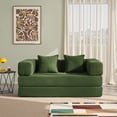 thumbnail image 3 of YINIX 62.9"  Sofa Couch with Two Pillows,  Comfy Modular Convertable Sofa Bed for Living Room and Small Spaces, Green, 3 of 9