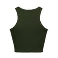 thumbnail image 4 of Hauts Courts Unis Débardeur pour Femme Couleur Sans Manches Col Rond Blouse pour Femme, 4 of 5