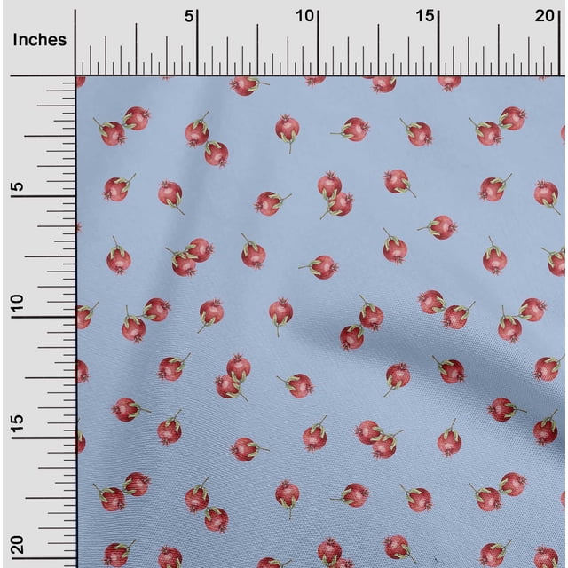oneOone Georgette Viscose Fabric Pomegranate Fruit Fabric Prints by Yard 42 Inch Wide