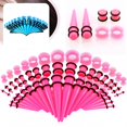 thumbnail image 1 of 50Pcs Ear Expander Double O-Rings Flared Tunnels Three-piece Suit Hypoallergenic Body Piercing Jewelry Set Smooth Surface Finish Acrylic Tapers And Plugs Silicone Tunnels Perfect Gift, 1 of 8