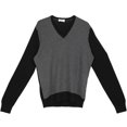 thumbnail image 1 of Gran Sasso Chandail à Col en V Gris / Noir pour Homme - m, 1 of 2