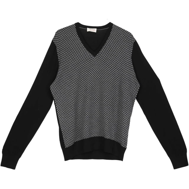 Gran Sasso Chandail à Col en V Gris / Noir pour Homme - m