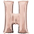 thumbnail image 1 of SuperShape Rose Gold "H" Foil Balloon - Exceptional Float Time for Unforgettable Party Decor, 1 of 3